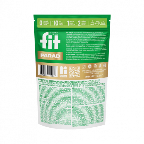 FitParad Заменитель сахара №7 дойпак, 250 грамм