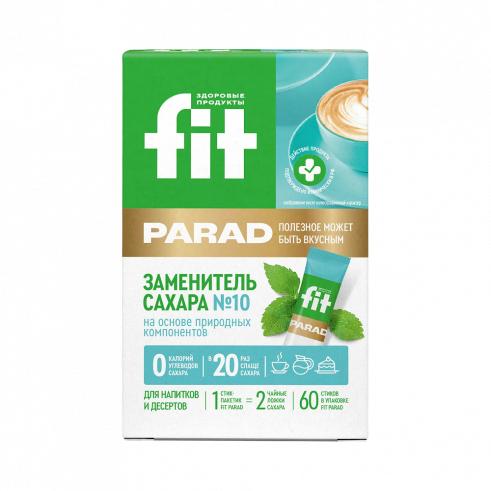 FitParad Заменитель сахара №10 стики, 60 шт