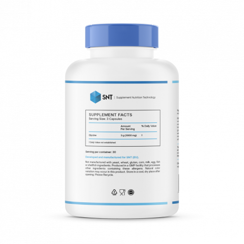 SNT Glycine, Глицин, 90 капсул