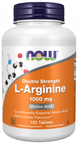 NOW L-Arginine 1000 mg, 120 таблеток