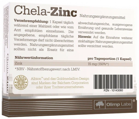 Olimp Labs Chela-Zinc, 30 капсул