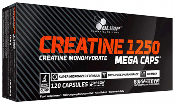 Olimp Sport Nutrition Creatine 1250 Mega Caps, Креатин 1250 Мега Капс, 120 капсул
