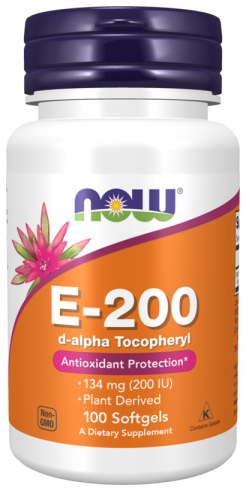 NOW Vitamin E-200 D-Alpha Tacopheryl, 100 капсул