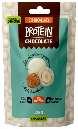 Chikalab Драже &quot;Фундук в белом шоколаде&quot;, 120 грамм
